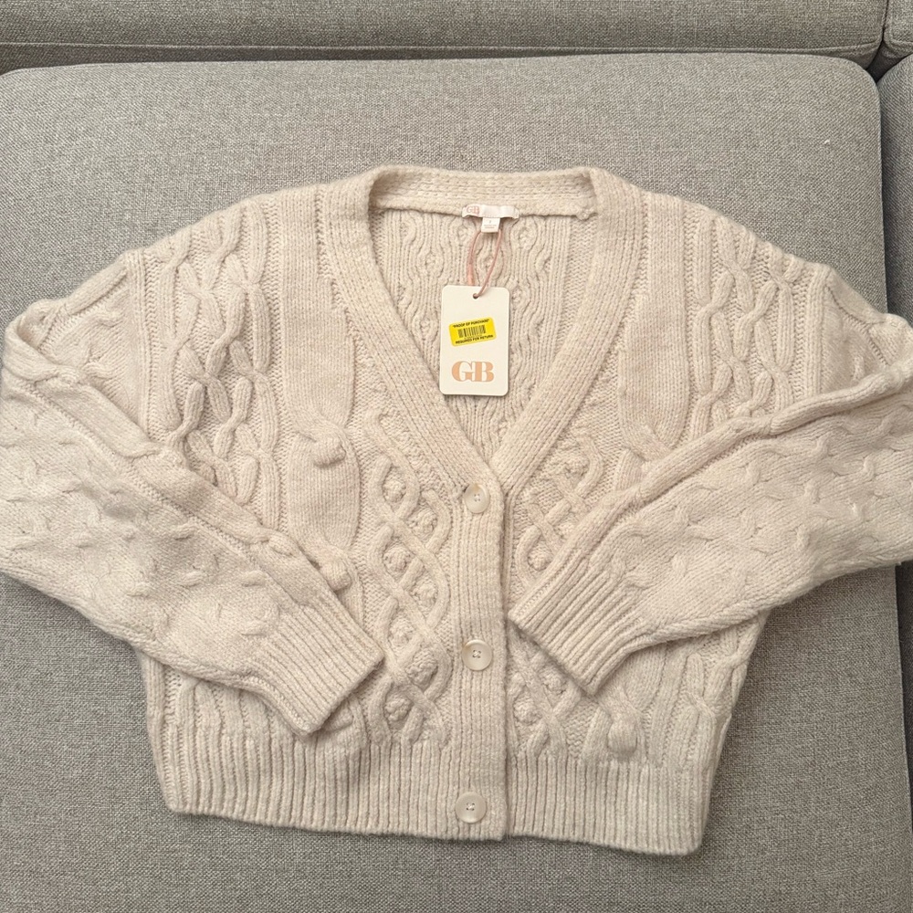 Gianni Bini Women's Beige Cable Knit Cardigan